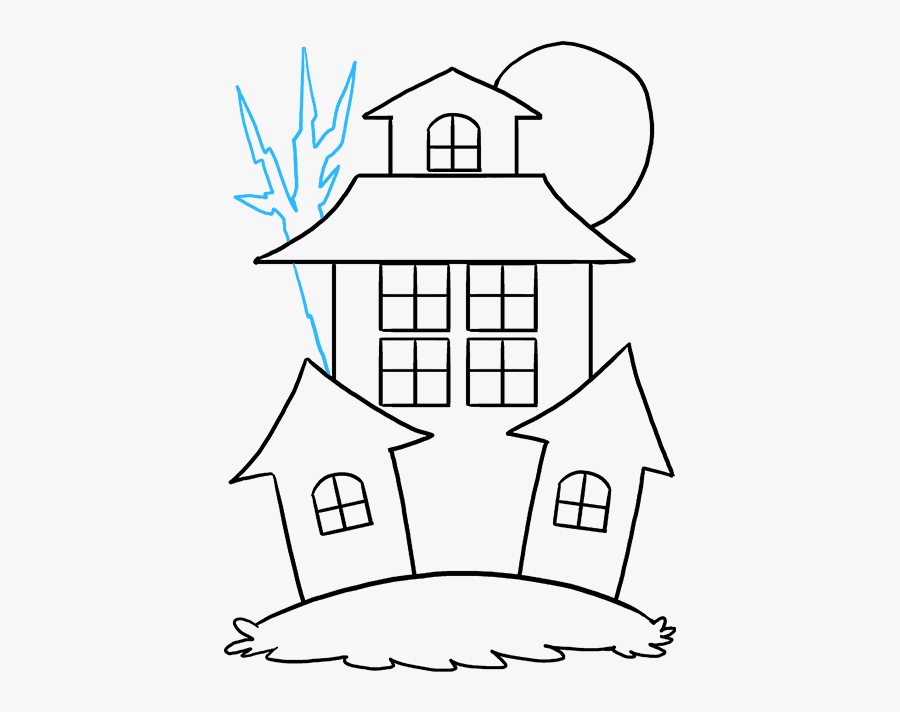 Old Haunted House Drawing Easy, Transparent Clipart