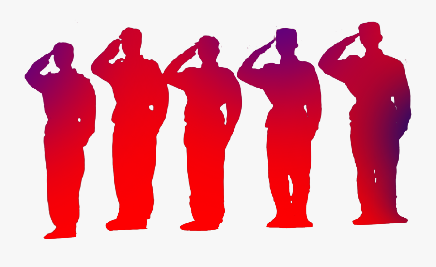 Clip Art Saluting Soldier Silhouette - Soldiers Salute Silhouette Png, Transparent Clipart