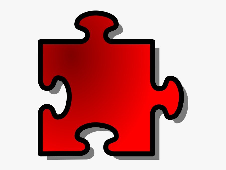 Free Vector Red Jigsaw Piece Clip Art - Jigsaw Piece Clip Art, Transparent Clipart