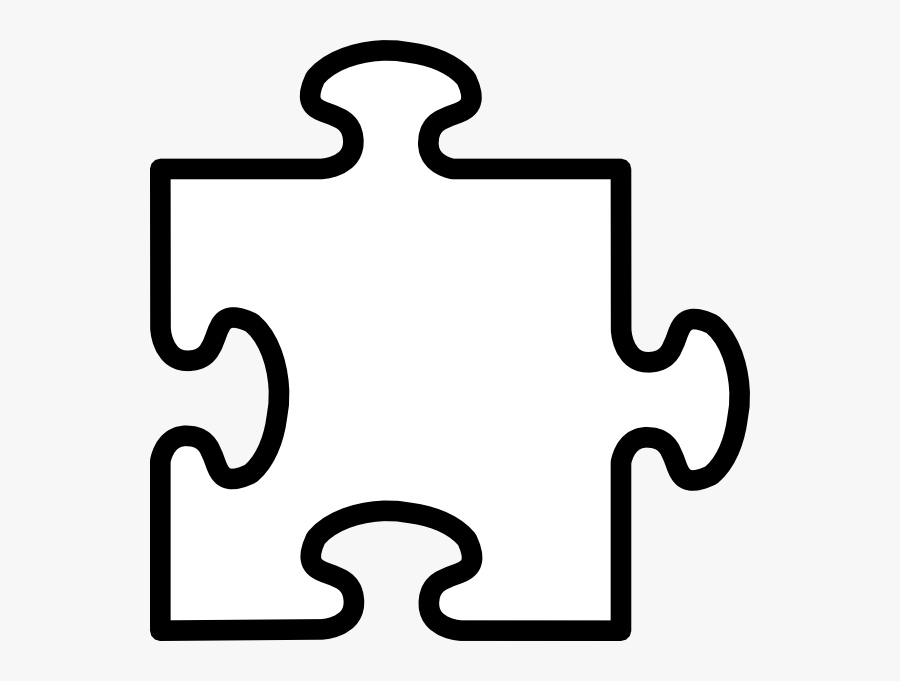 White Puzzle Piece Clip Art At Clker - Transparent Puzzle Piece Template, Transparent Clipart
