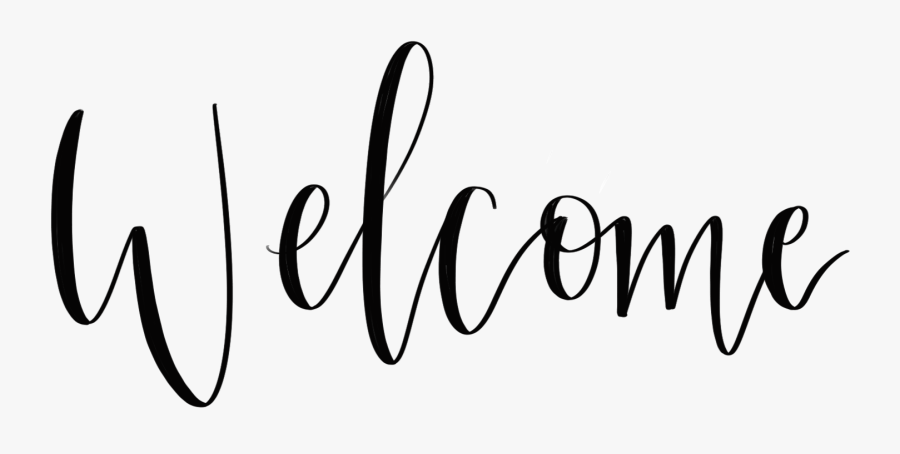 Journey Drawing Hand Lettering - Welcome Calligraphy Transparent Background, Transparent Clipart