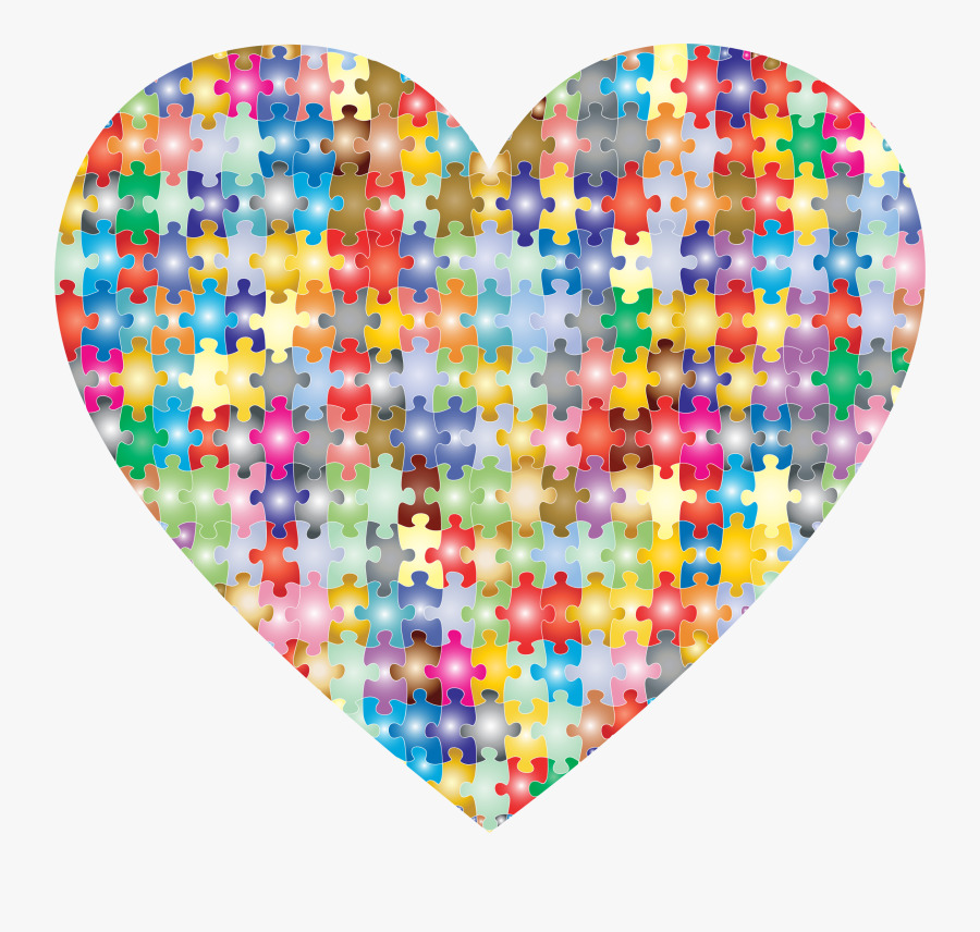 Colorful Puzzle Heart 3 Banner Free Library - Big Heart People Inside, Transparent Clipart