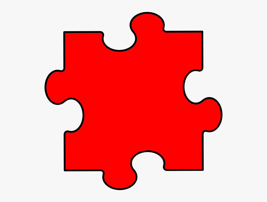 Red Piece Clip Art - Dark Blue Puzzle Piece, Transparent Clipart