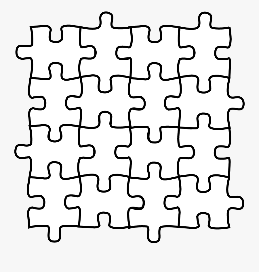 Puzzle Clip Art Coloring Page, Printable Puzzle Clip - Outline Autism Puzzle Piece, Transparent Clipart