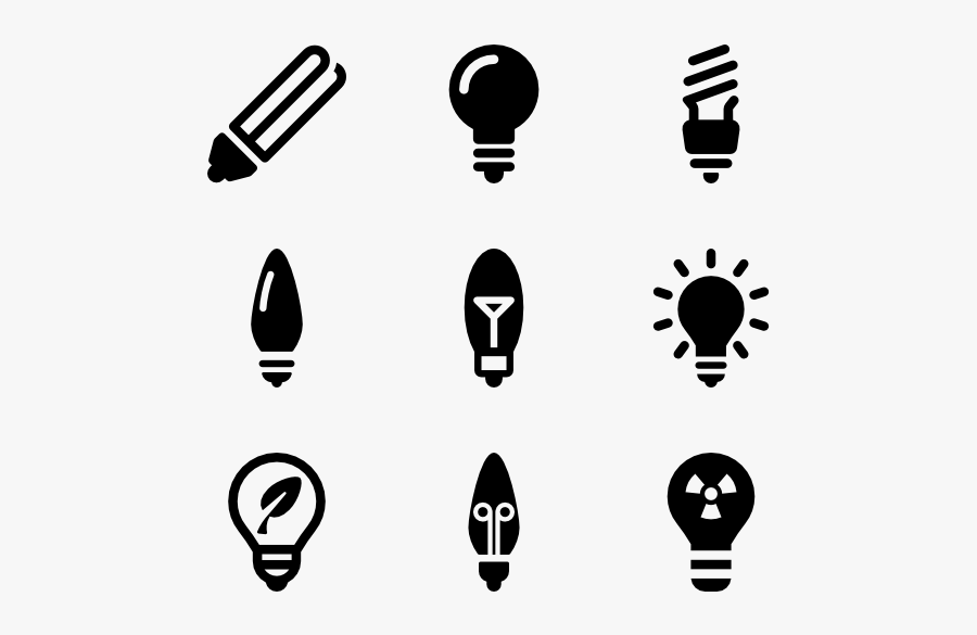 Clip Art Light Bulb Icons Free - Light On Vector, Transparent Clipart