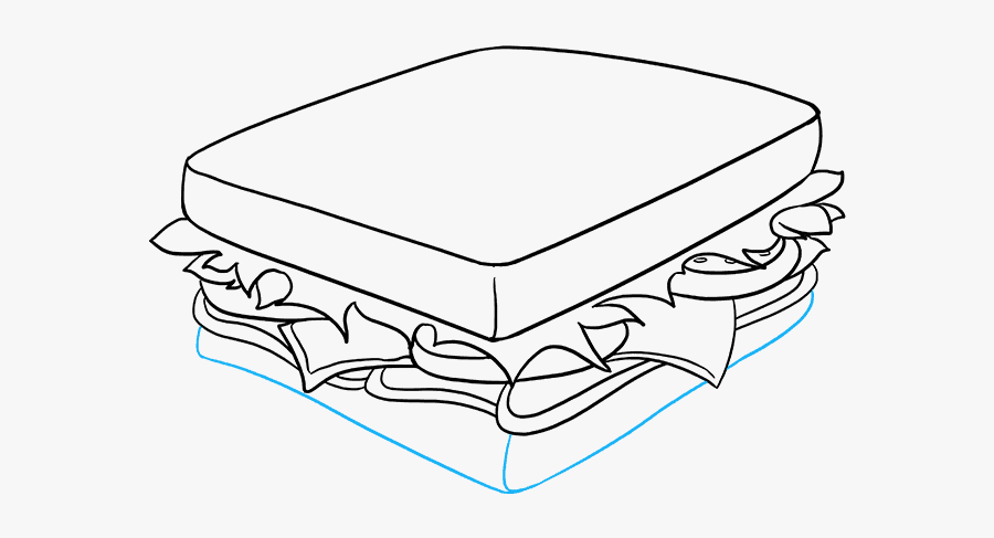 How To Draw Sandwich - Sandwich Drawing, Transparent Clipart