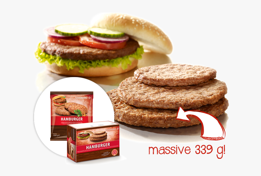 Clip Art Raw Meat Sandwich - Hamburger, Transparent Clipart