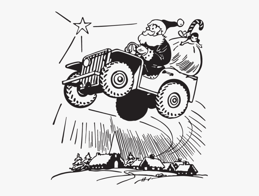 Santa En Jeep Png, Transparent Clipart