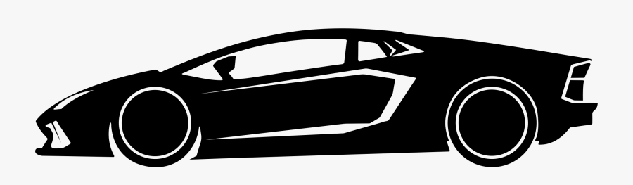 Images Of Black Sports Car Clipart - Lamborghini Black And White Png, Transparent Clipart