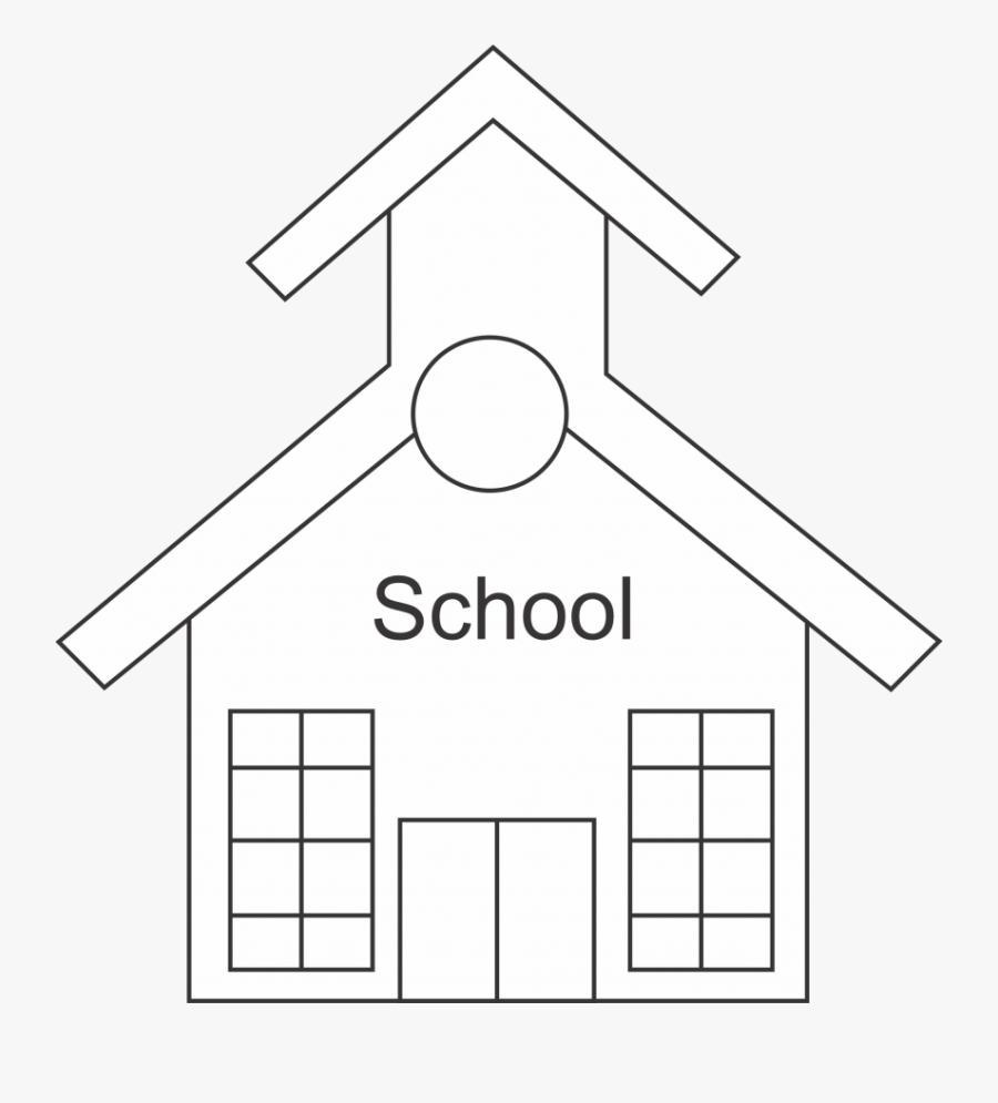 Schoolhouse Silhouette Clipart - School Clipart Png Black And White, Transparent Clipart
