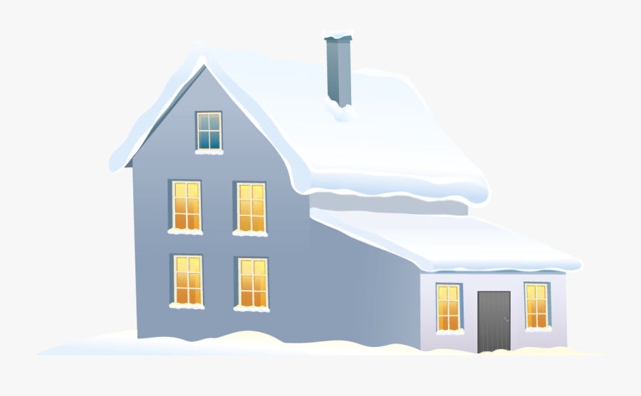 Blue Winter House Png Clipart Image - Santa, Transparent Clipart