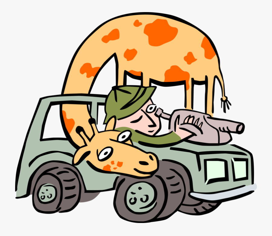 Vector Illustration Of African Giraffe With Safari - Safari Clip Art, Transparent Clipart