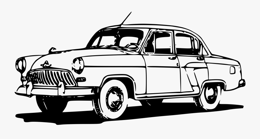 Clip Art Royalty Free Library 50s Car Clipart - Old Car Black & White Png, Transparent Clipart