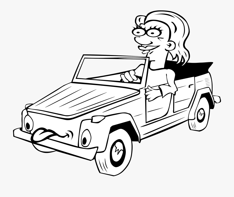 Jeep Clipart Cartoon - Car With People Drawing, Transparent Clipart