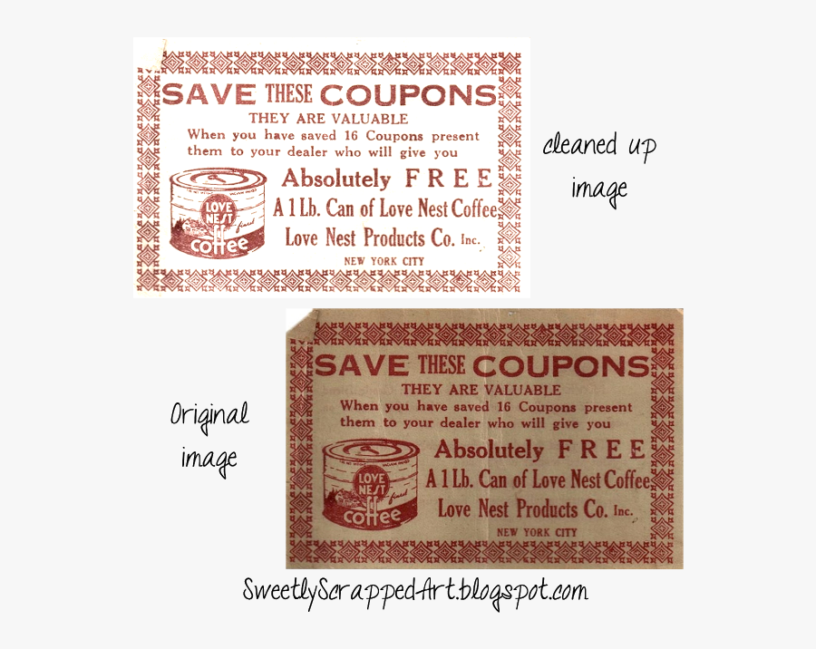 ♥free Ephemera Labels, Pictures, Clipart Collages - Vintage Coupon, Transparent Clipart