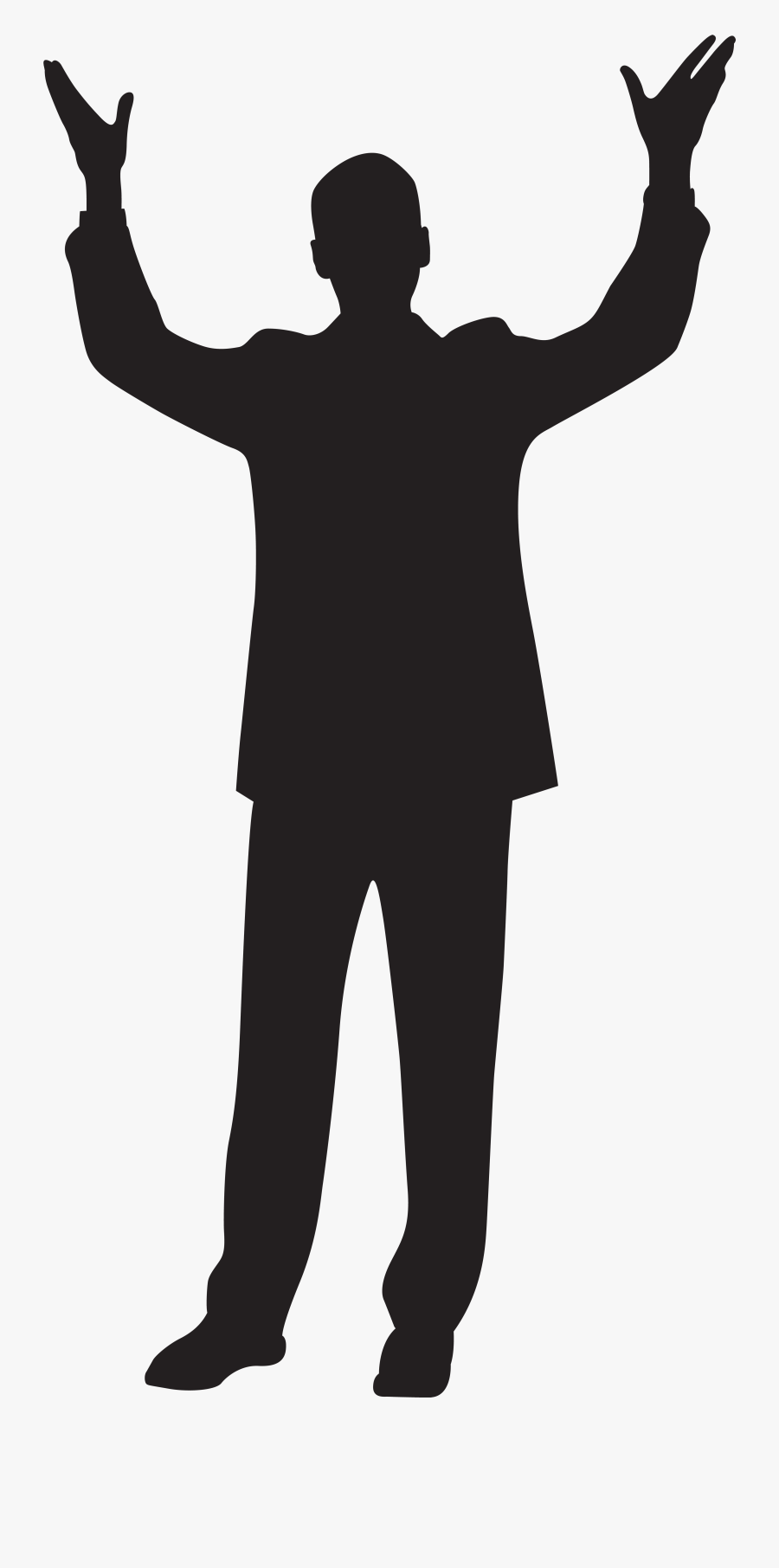 Man With Hands Up Silhouette Clip Art Imageu200b Gallery - Human Silhouette Hands Up, Transparent Clipart