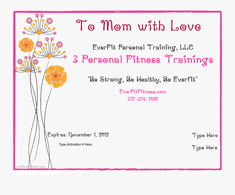 Printable Mothers Day Certificates, Transparent Clipart