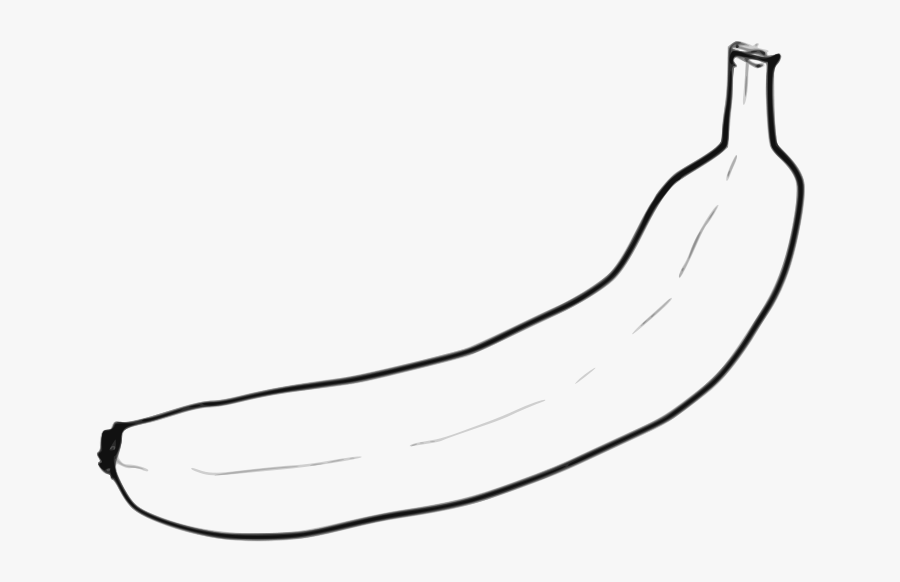 Single Line Art Banana - Banana Black And White, Transparent Clipart