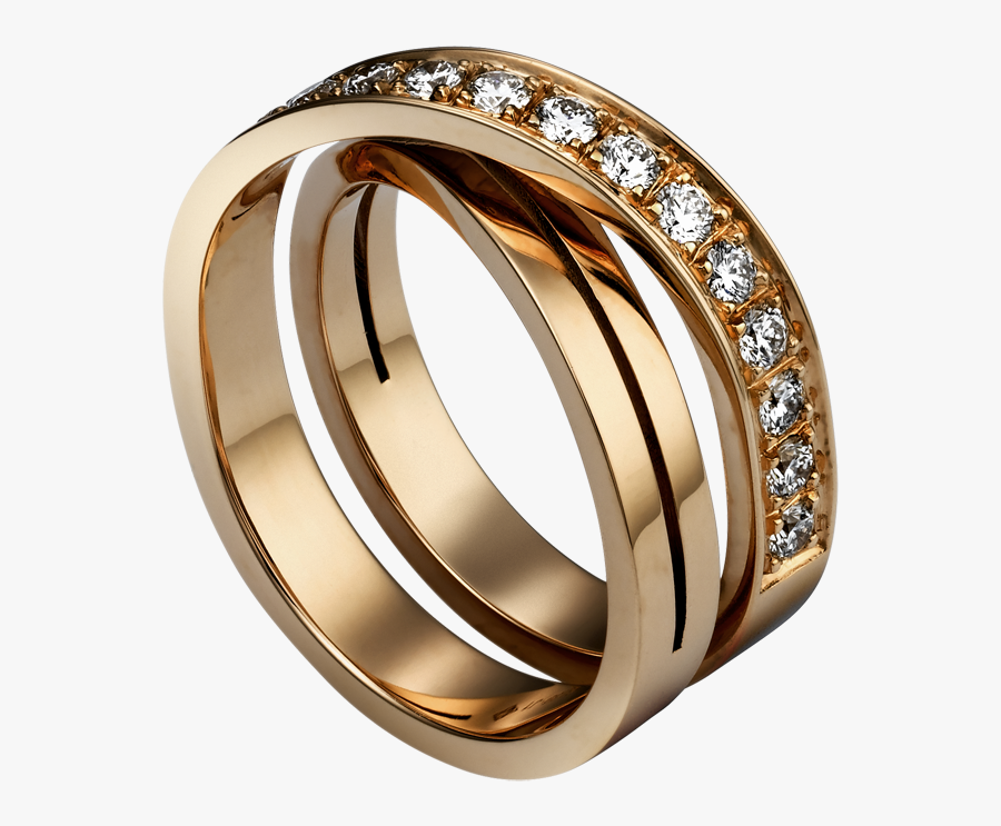 Gold Ring With White Diamonds Png Clipart - Gold Ring In Png, Transparent Clipart