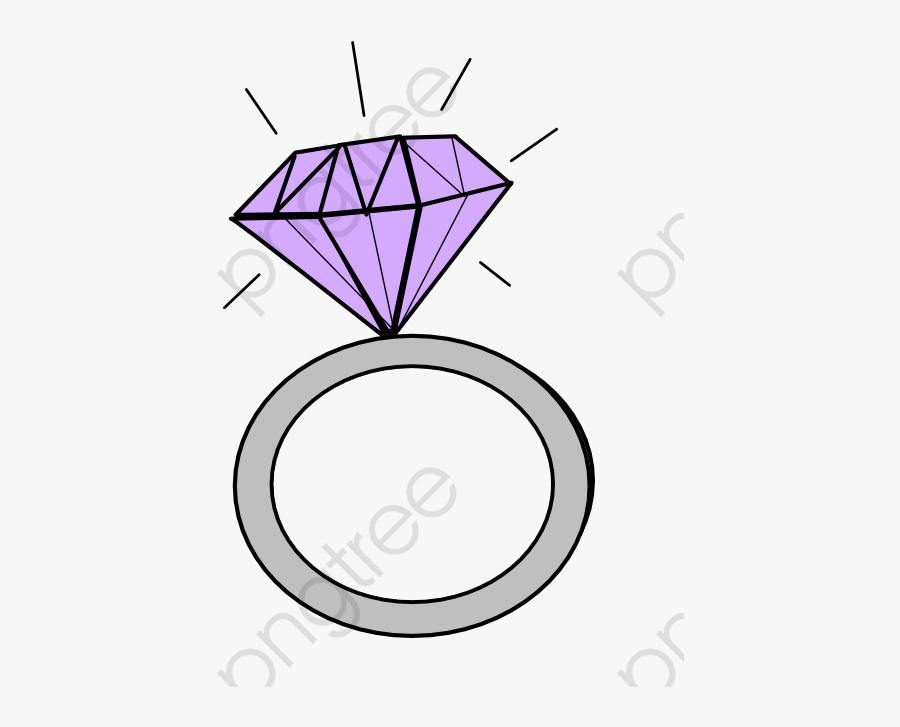 Diamond Ring Clipart Cartoon - Engagement Ring Cartoon, Transparent Clipart