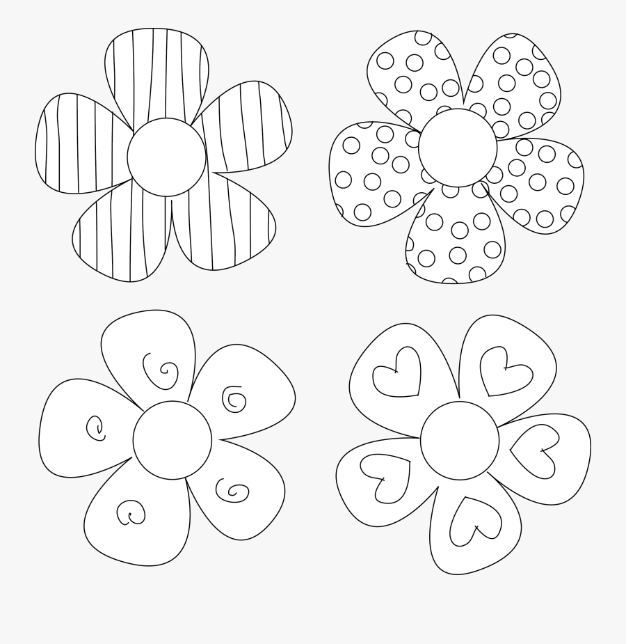 Great Flower Outline Printable Petal Templates Clipart - Flower Craft Template Printable, Transparent Clipart