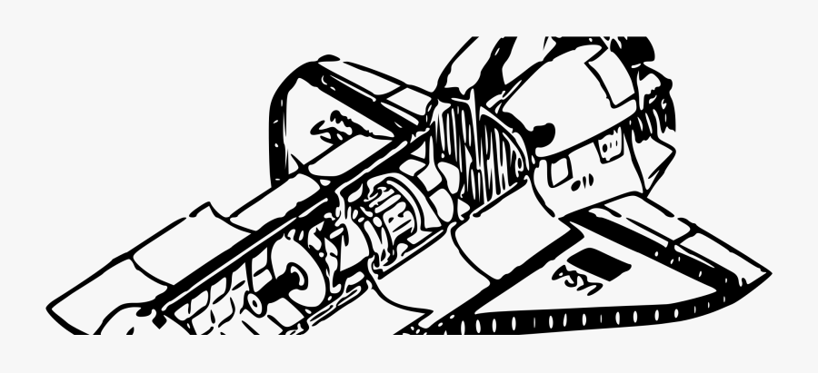 Transparent Space Clip Art - Cool Space Shuttle Spacecraft Drawing, Transparent Clipart