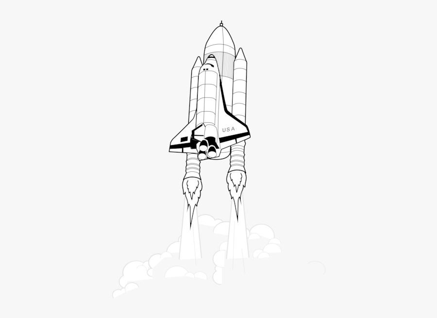 Monochrome - Rocket Launch Drawing, Transparent Clipart