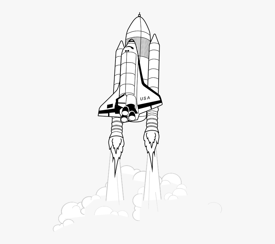Rocket Skyrocket Nasa Liftoff Shuttle Space - Space Shuttle Blast Off Art, Transparent Clipart