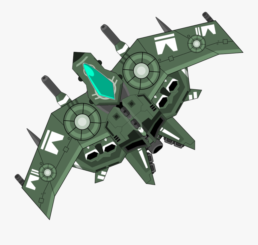 Green Spaceship, Transparent Clipart