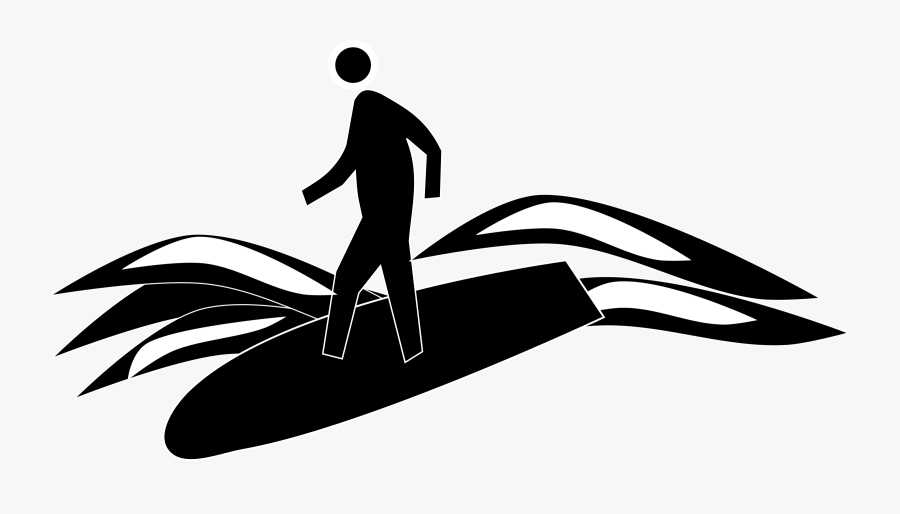 Art,silhouette,fictional Character - Surfing, Transparent Clipart
