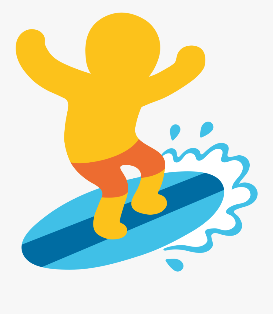 Transparent Water Emoji Png - Android Surfer Emoji, Transparent Clipart