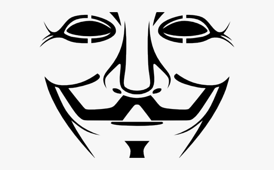 Clip Art Black And White Joker - Guy Fawkes Mask, Transparent Clipart