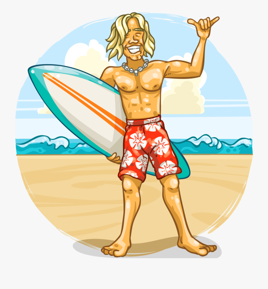 Picture Free Stock Item Detail Itembrowser Surfs - Surfer Dude Cartoon, Transparent Clipart