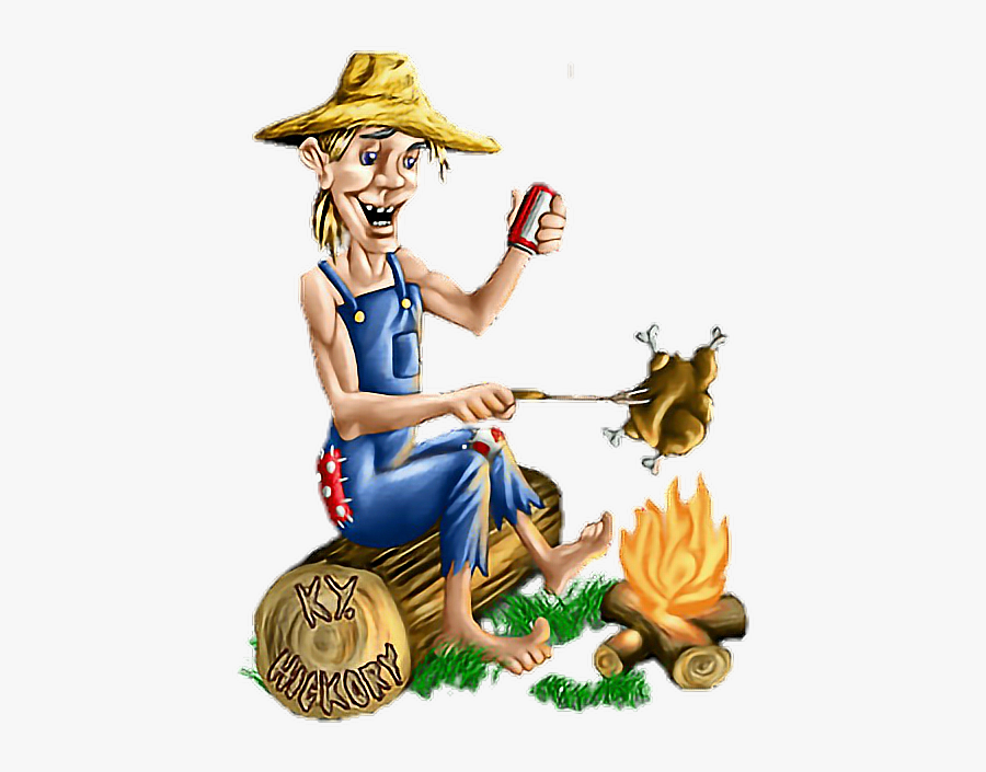 #hillbilly #redneck #campfire #bbq #inbred #man #boy - Cartoon, Transparent Clipart