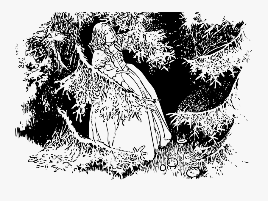 Lost In The Woods - Girl Lost In A Forest Cartoon, Transparent Clipart