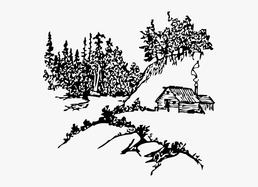 Free Woods Black And White Clipart, Transparent Clipart