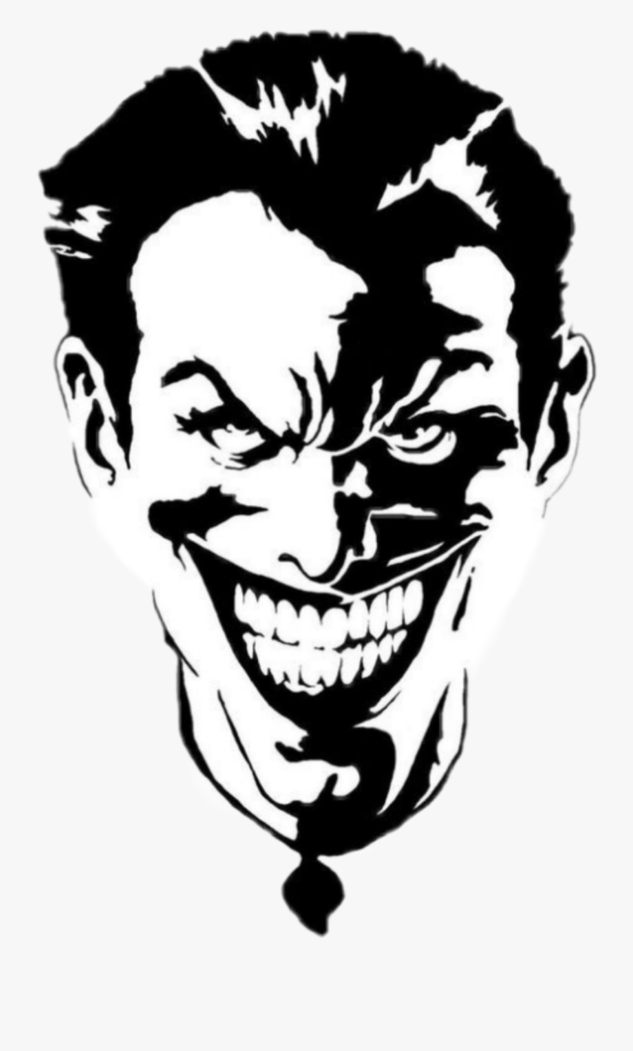 #joker #batman #batmanarkhamknight #jokerface - Joker Black And White, Transparent Clipart