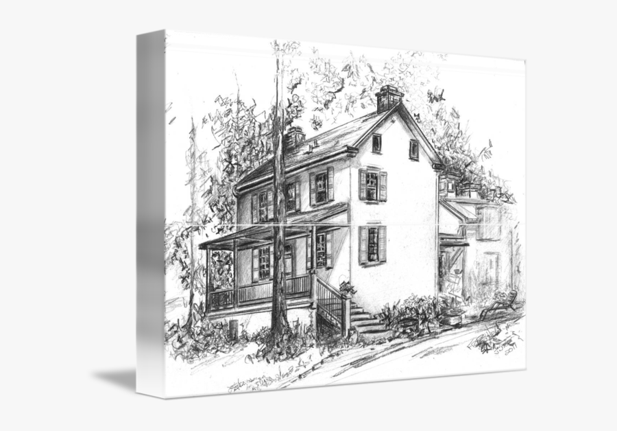 Clip Art Abandoned House In Woods - Sketch, Transparent Clipart