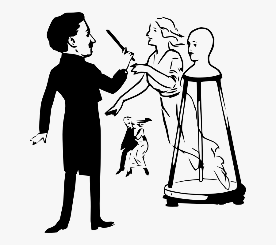 Magician Magic Wand Show People Tricks Great - Magic Show Clipart Png Black And White, Transparent Clipart