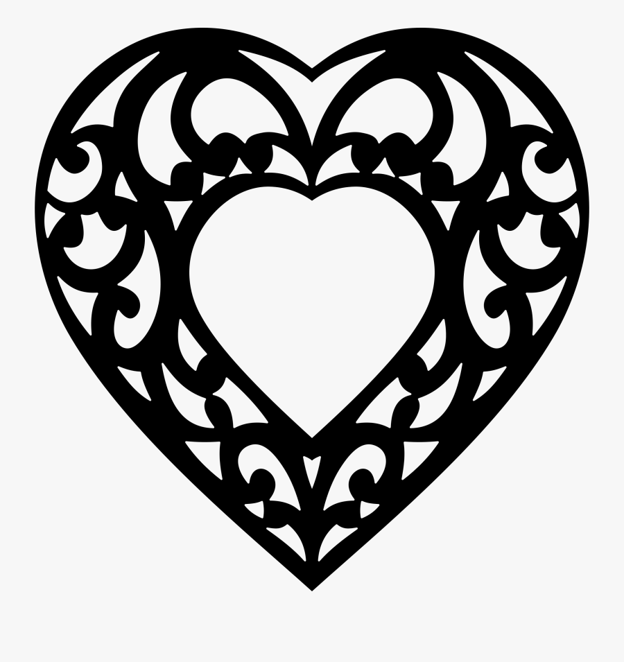 Decorative Hearts Cliparts - Clipart Decorative Heart, Transparent Clipart