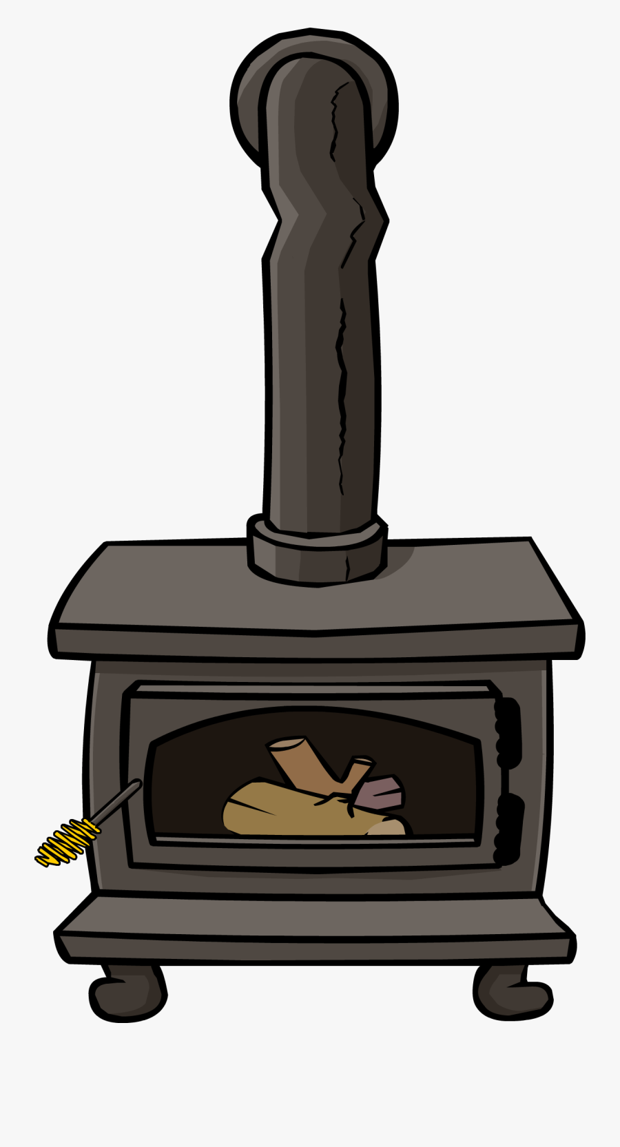 Image Black And White Wood Stove Club Penguin - Wood Stove Clip Art, Transparent Clipart