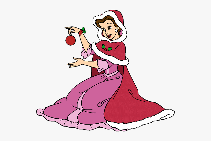 Disney Christmas Clip Art - Christmas Belle Beauty And The Beast, Transparent Clipart