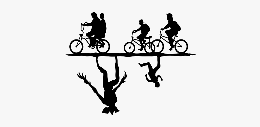 The Upside Down Silhouette Clip Art Image Television - Stranger Things Bike Logo, Transparent Clipart