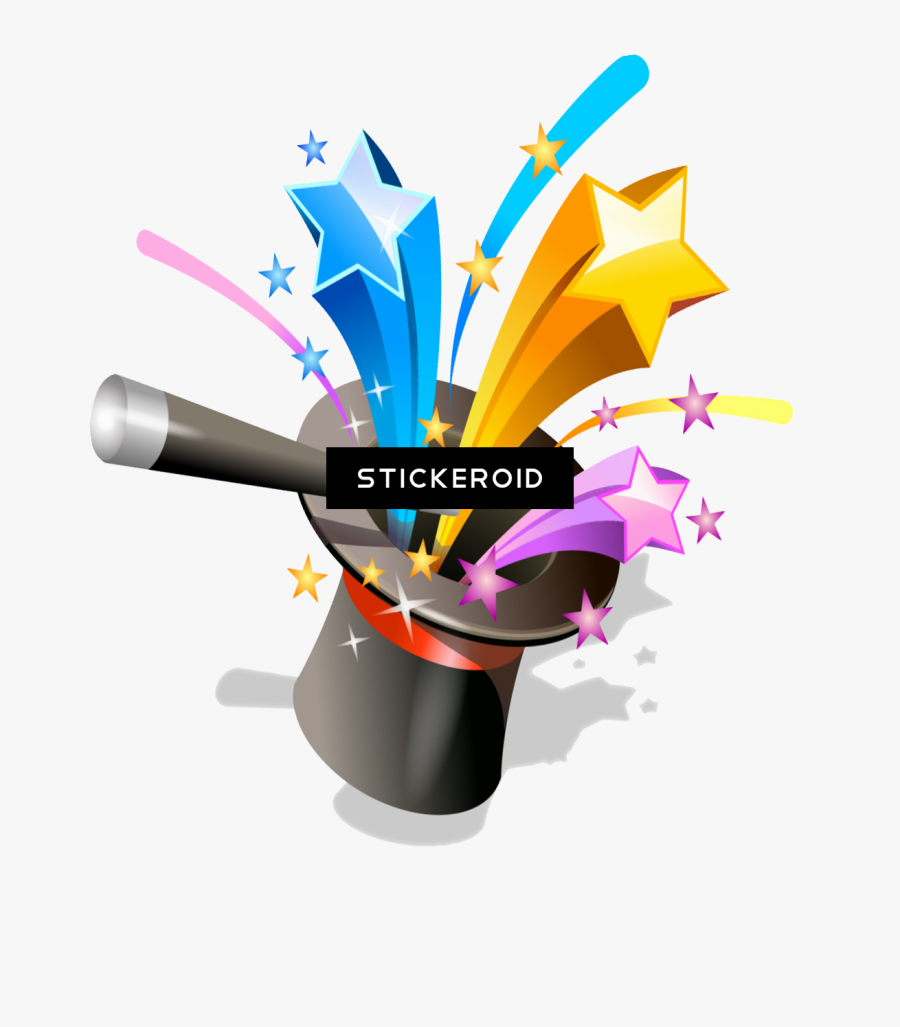 Magic Hat Hd - Magician Hat And Wand Stars, Transparent Clipart