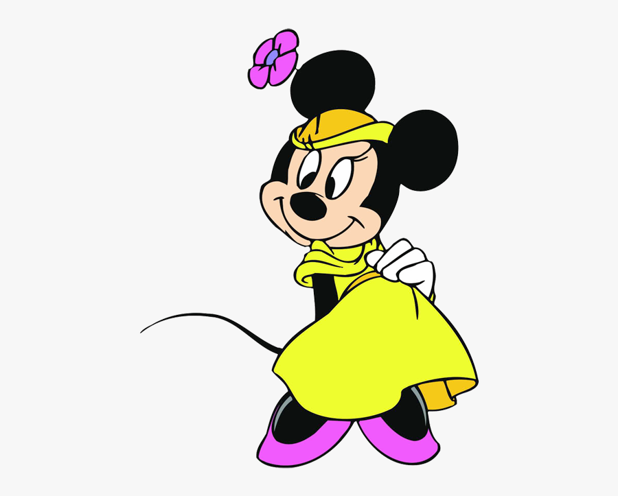Transparent Belle Clipart - Minnie Mouse In Yellow Dress, Transparent Clipart