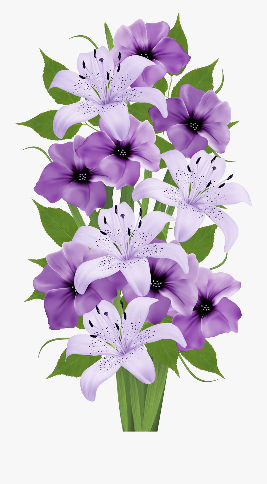 Purple Decorative Bouquet Png Clipart - Png Flowers Full Hd, Transparent Clipart