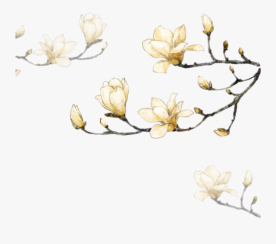Decorative Corner Flowers Hand-painted Free Png Hq - Watercolor Flowers Png Transparent, Transparent Clipart