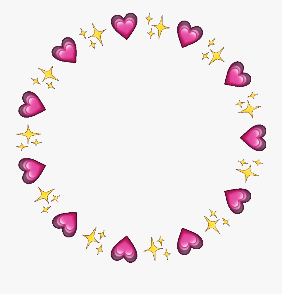 Circle Frame Circleframe Hearts Sparkles Emojis Icon - Transparent Heart Emoji Circle, Transparent Clipart