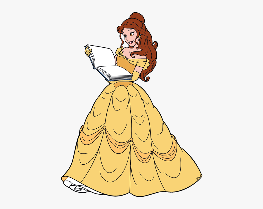 Princess Belle Reading Clipart, Transparent Clipart