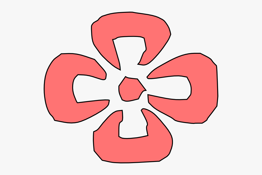 Japanese Decorative Red Flower Clip Art At Vector Clip - Japanese Flower Art, Transparent Clipart